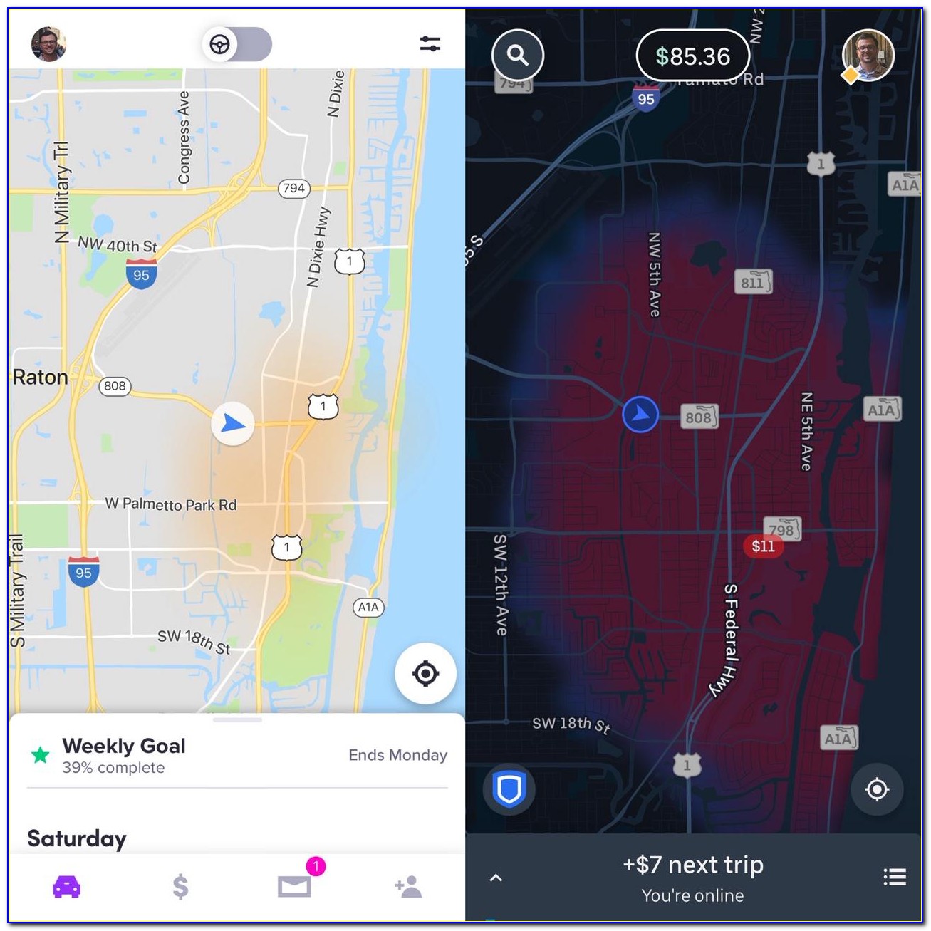 Uber Driver App Surge Map