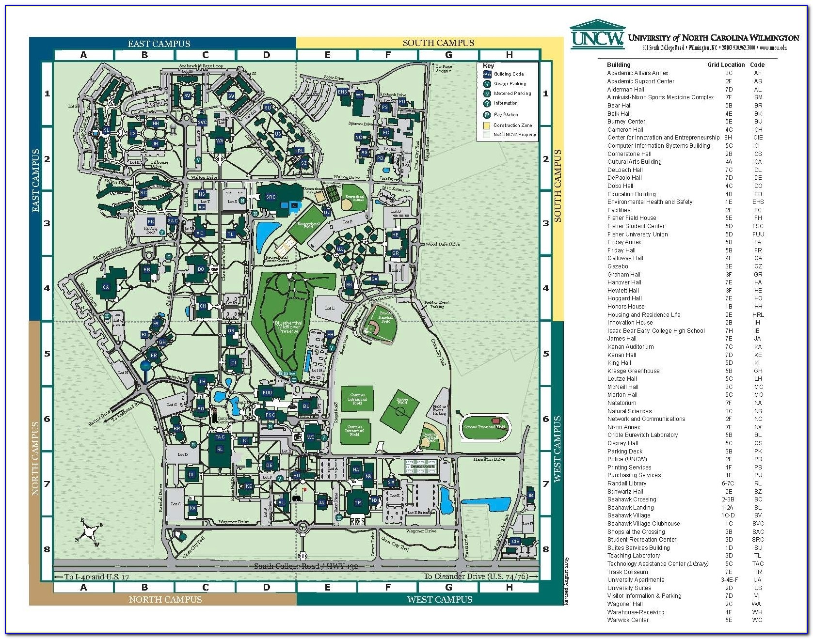 Uncw Campus Map 2019