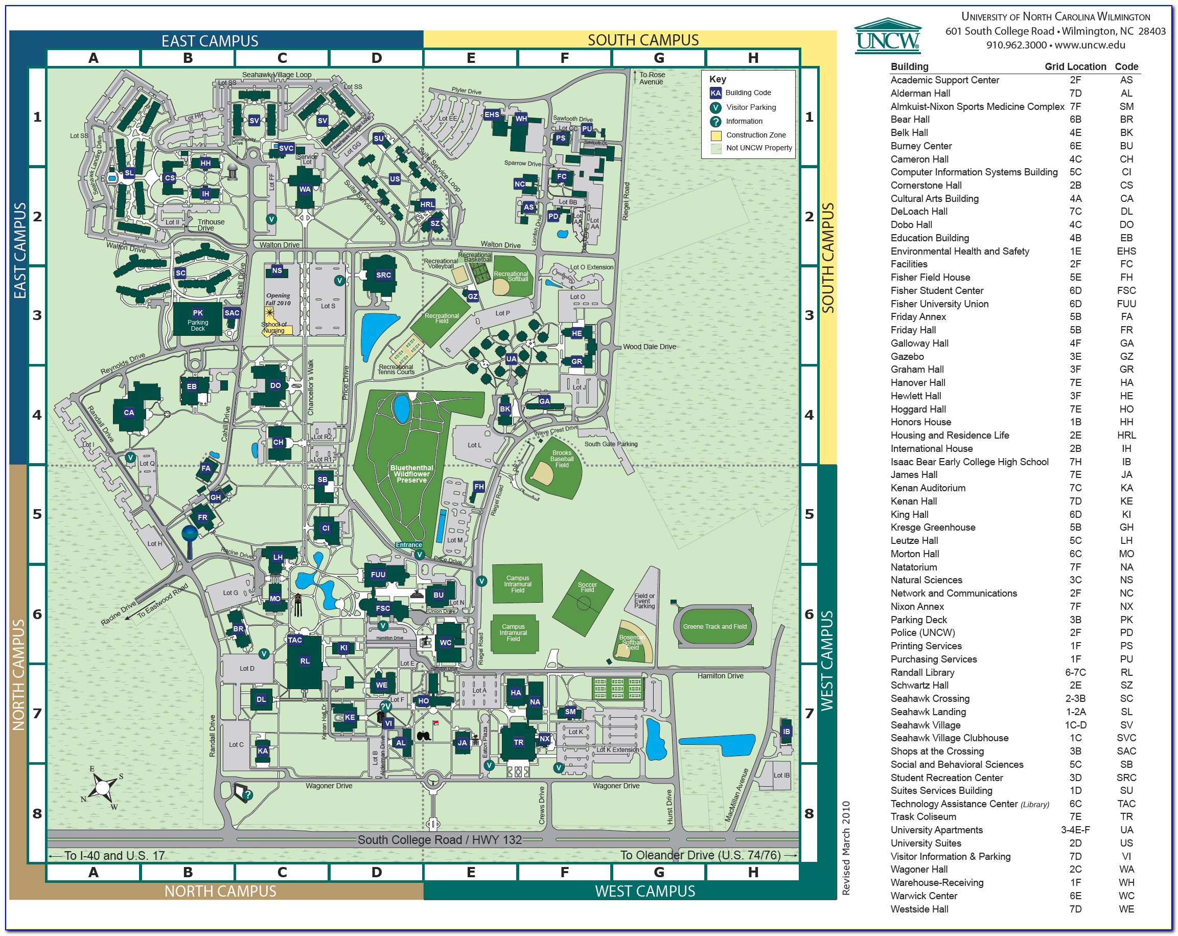 Uncw Interactive Campus Map