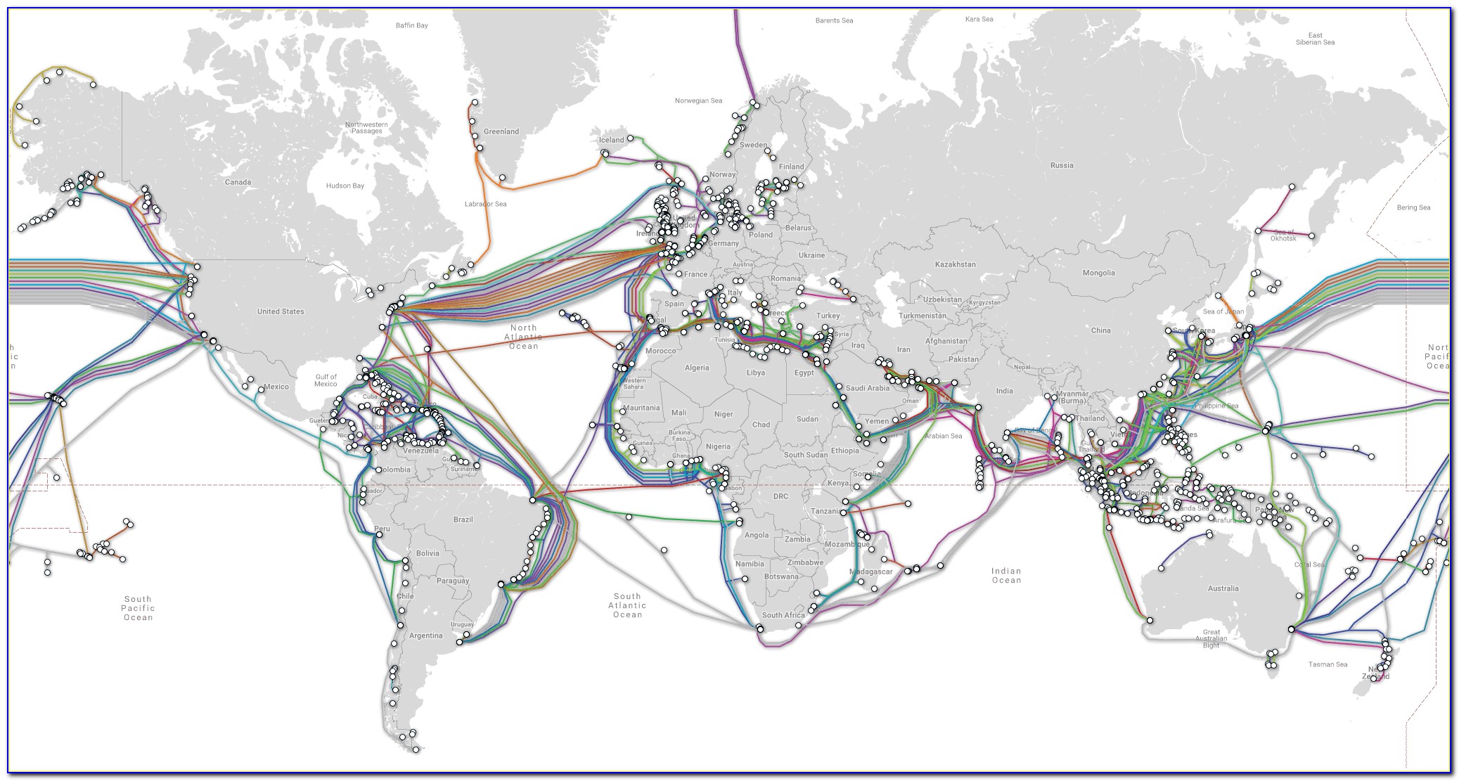 Undersea Cable Map South Africa