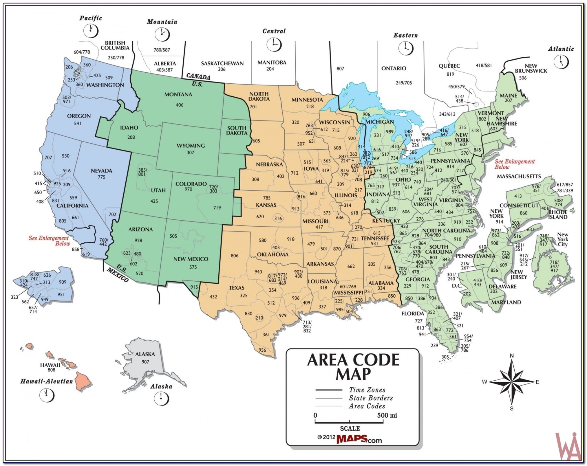Us And Canada Time Zone Map Printable