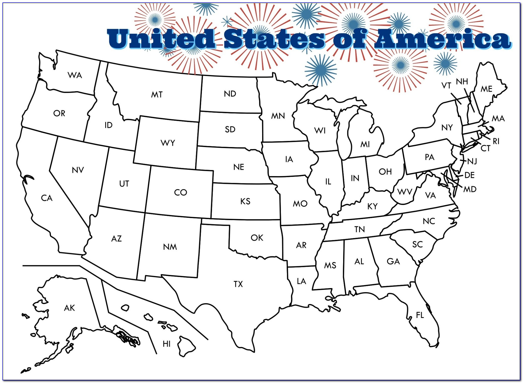 Us Map Coloring Page Pdf