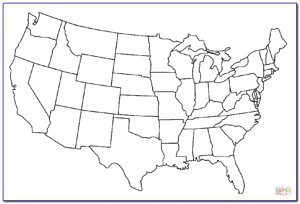 Us Map Coloring Page Printable