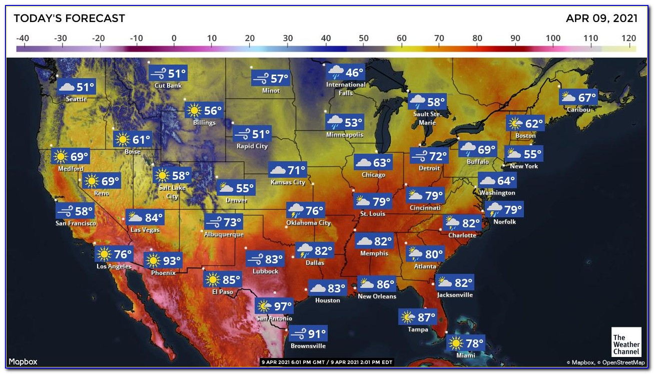 Us Temperature Map Forecast Celsius