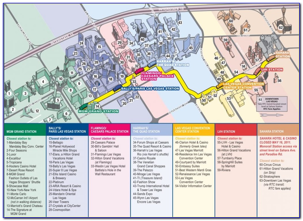 Vegas Monorail Map Of Strip