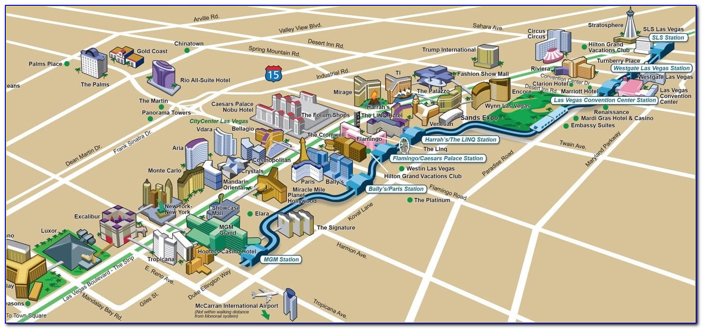 Vegas Monorail Station Map