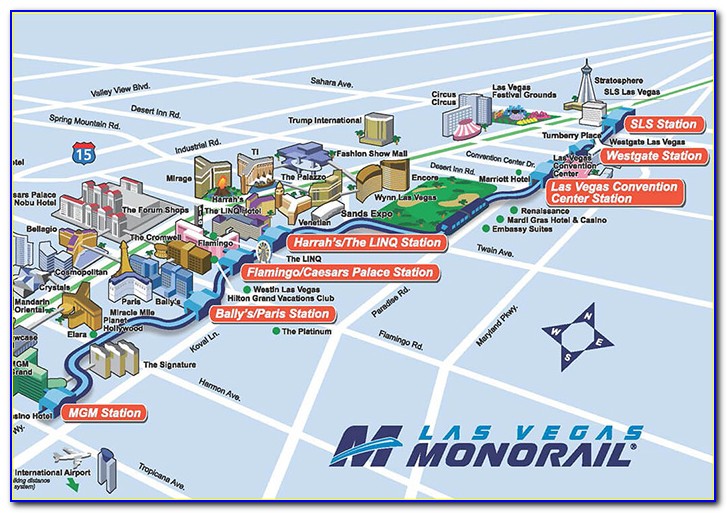 Vegas Monorail Stops Hotels