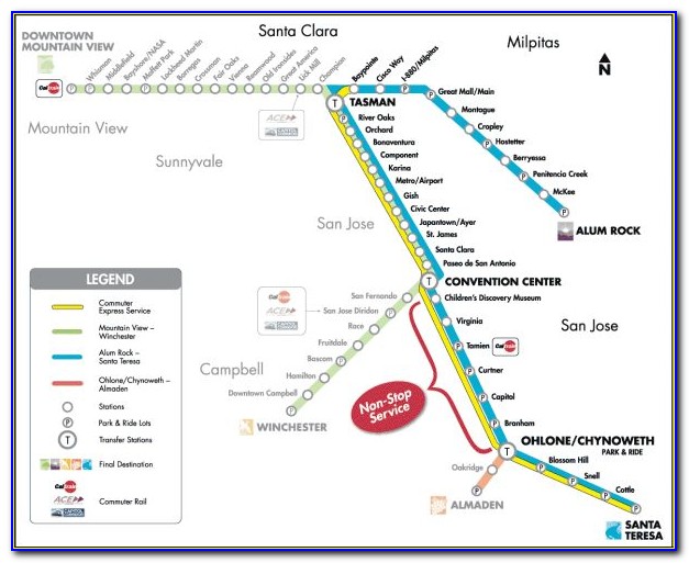 Vta Light Rail Map Santa Teresa