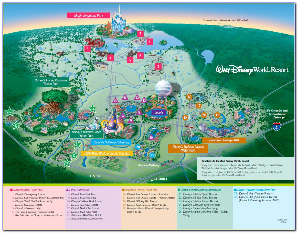 Walt Disney World Resort Map With Hotels