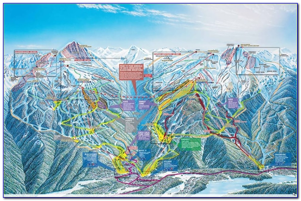 Whistler Blackcomb Trail Map Poster