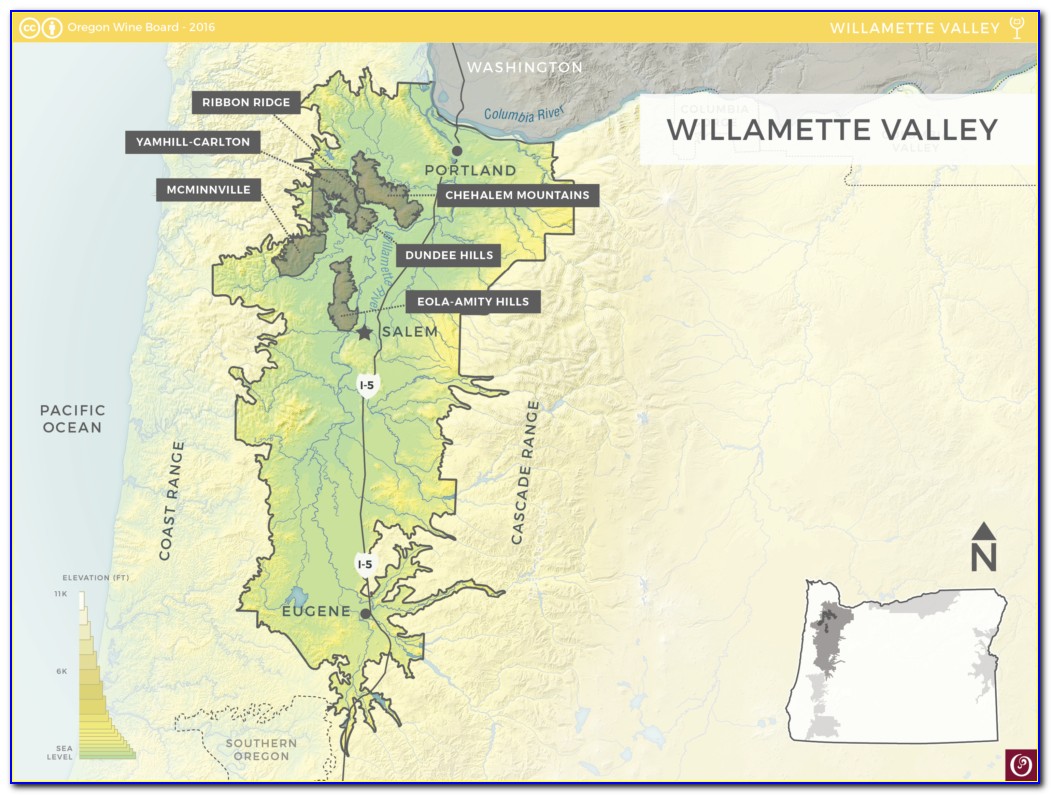 Willamette Valley Wineries Map
