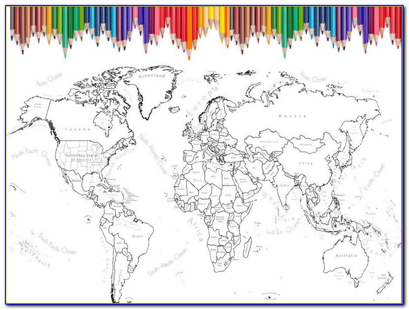 World Map Coloring Page Pdf