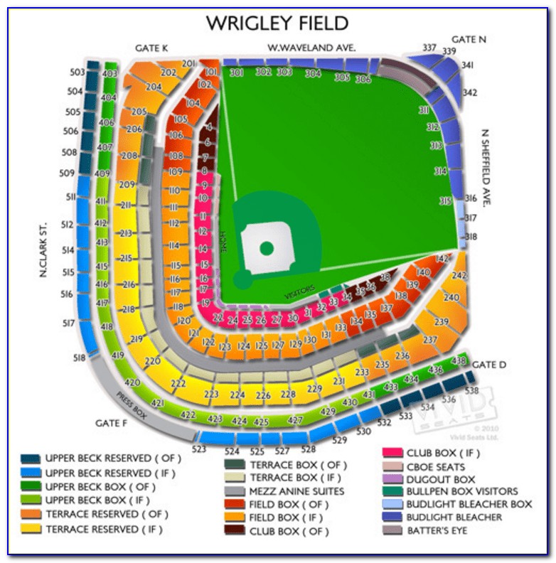 Wrigley Field Seating Chart
