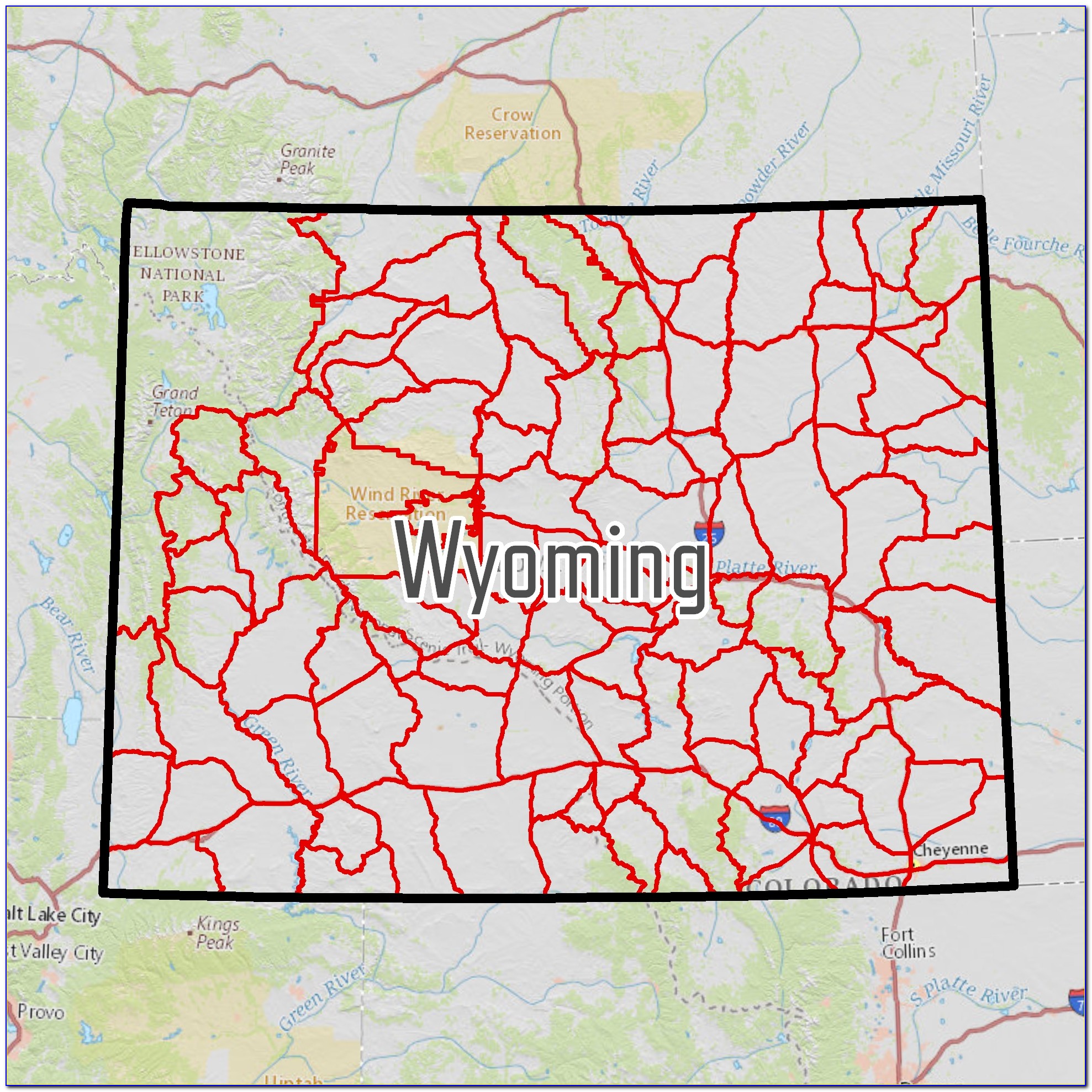 Wyoming Elk Unit 100 Map