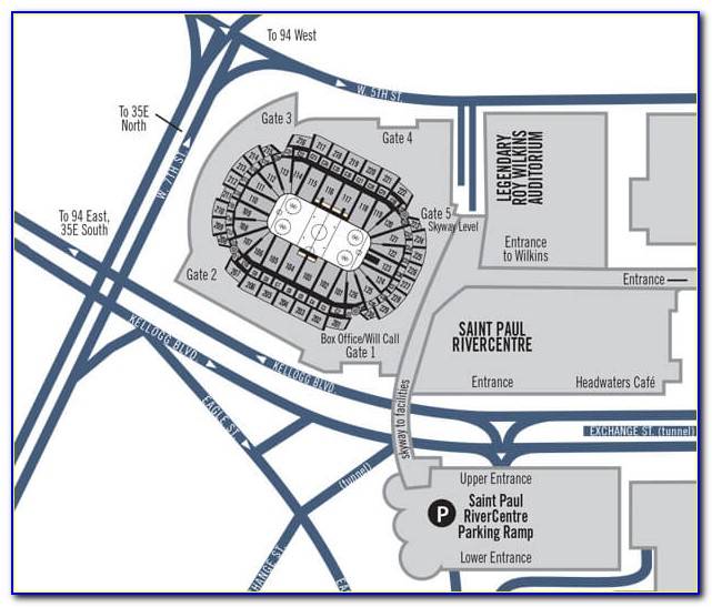 Xcel Energy Center Map With Gates