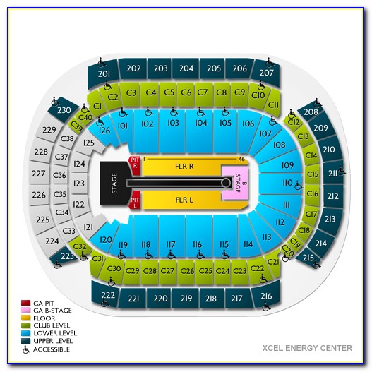 Xcel Energy Center Seating Chart With Seat Numbers