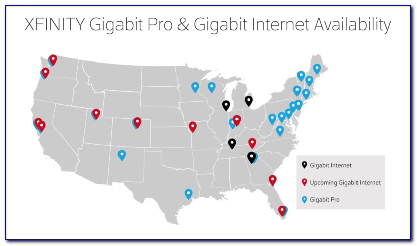 Xfinity Gigabit Availability Map