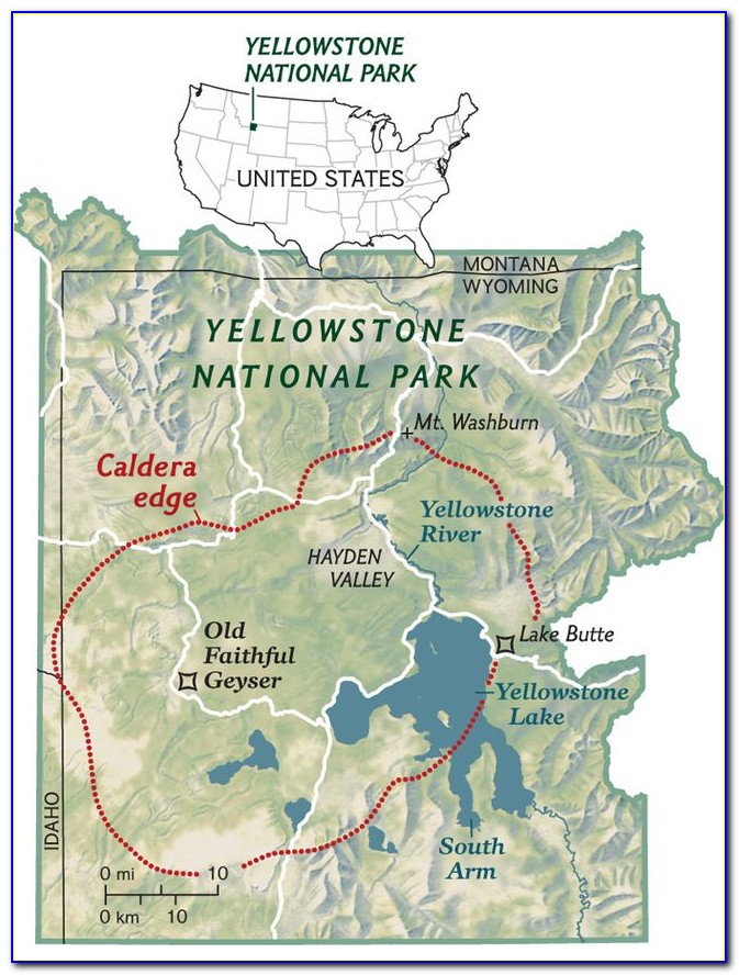 Yellowstone Caldera Eruption Map