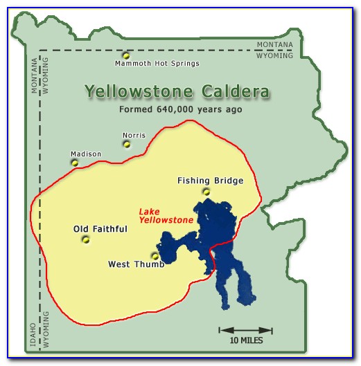 Yellowstone Caldera Explosion Map