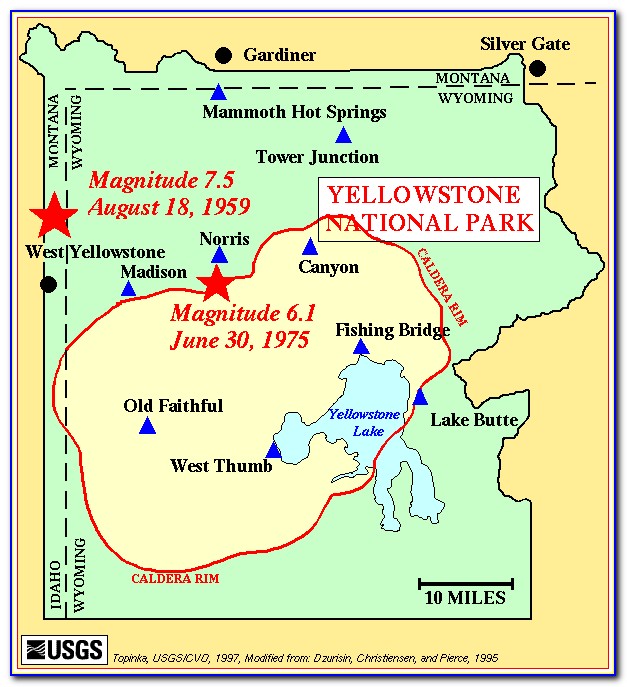 Yellowstone Caldera Fallout Map