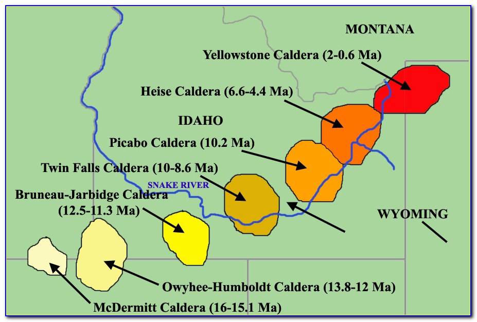 Yellowstone Caldera Size Map