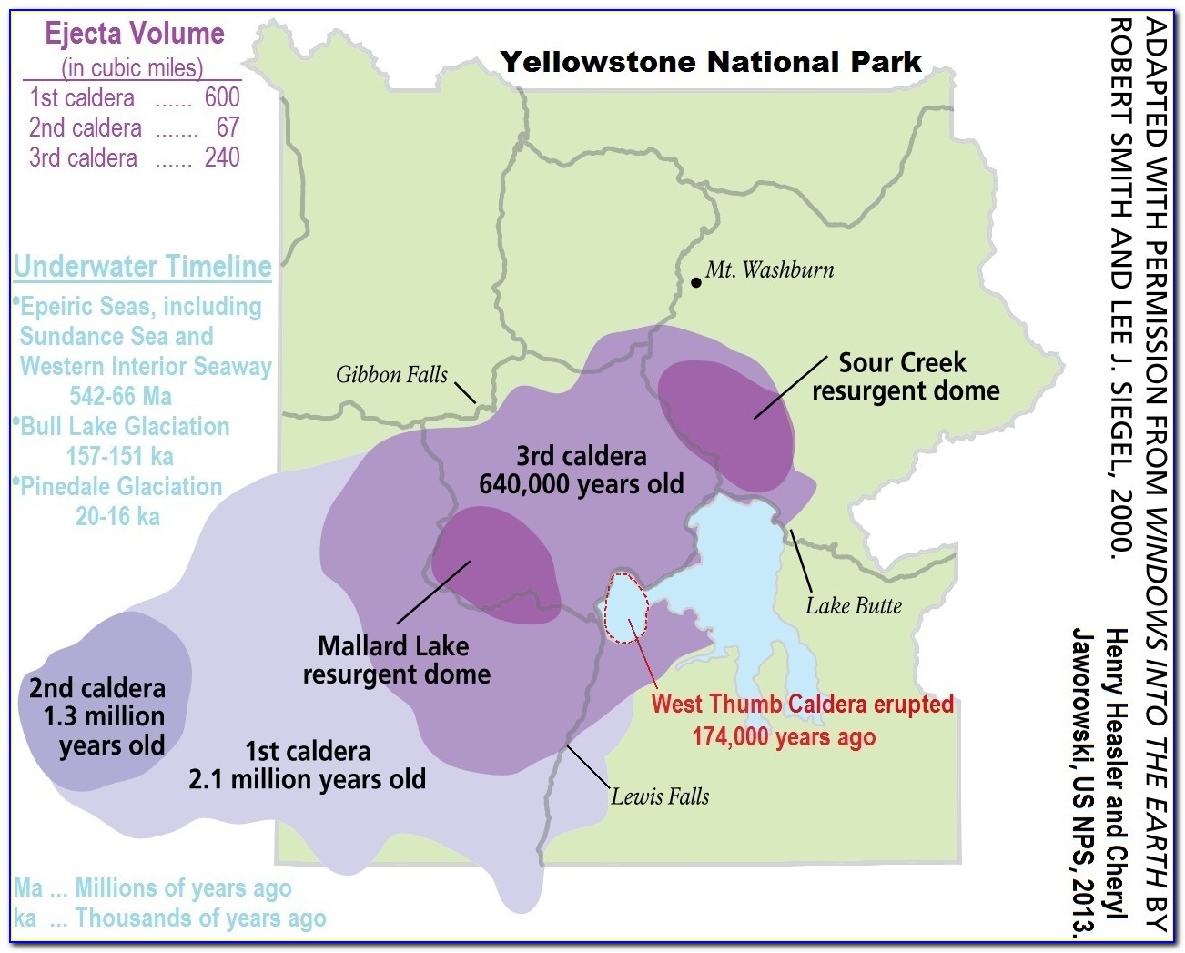 Yellowstone Caldera Topographic Map