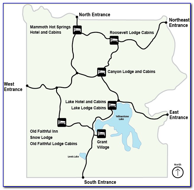 Yellowstone National Park Lodging Map
