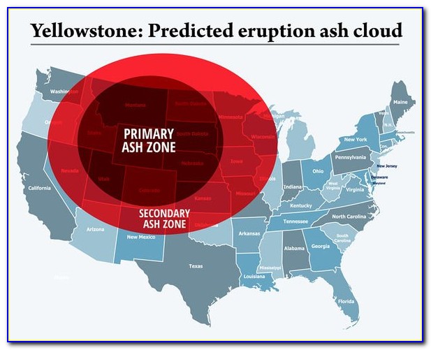 Yellowstone Supervolcano Blast Map