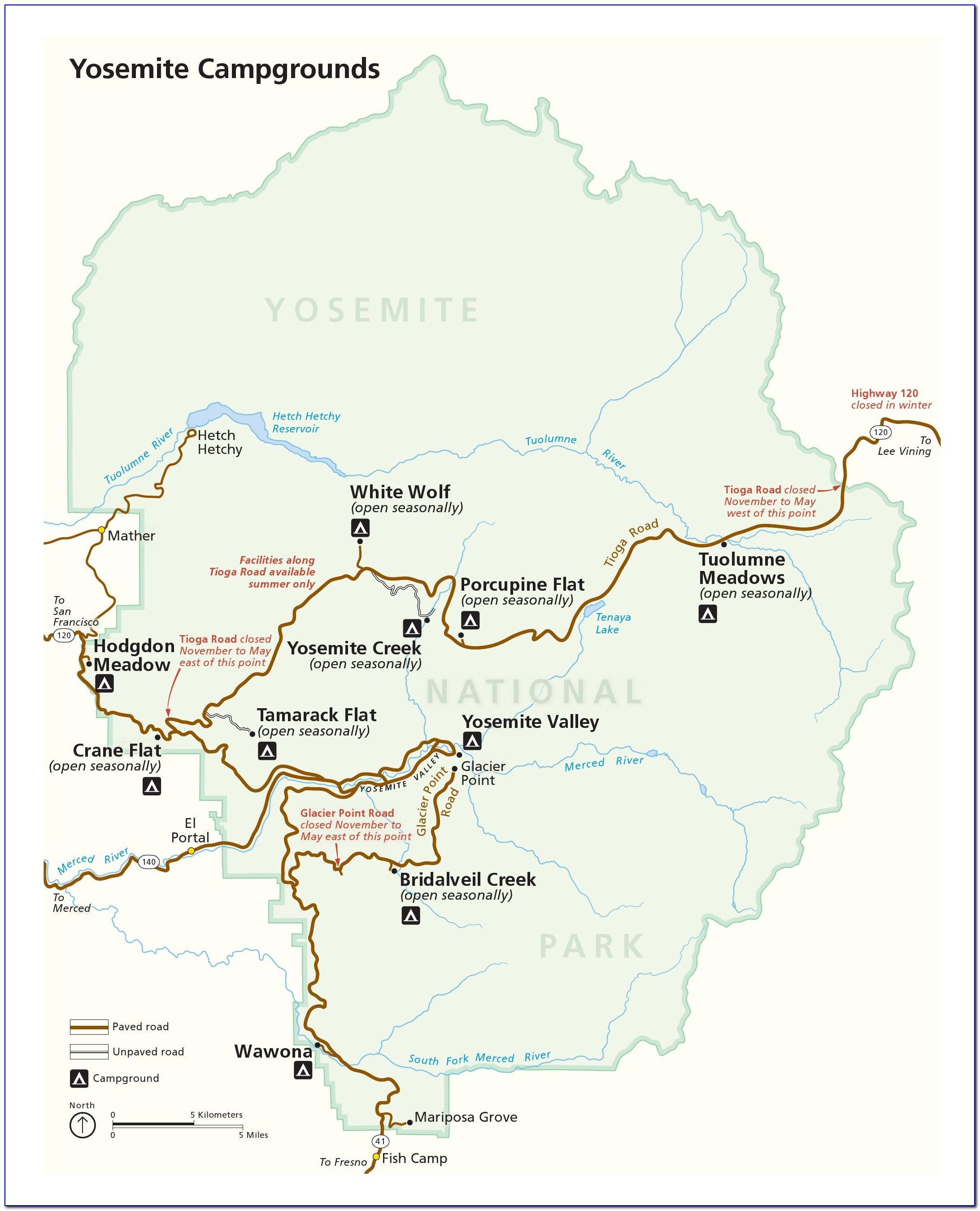 Yosemite Campground Map Upper Pines