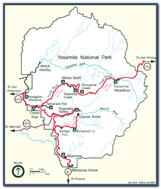 Yosemite Camping Map Upper Pines