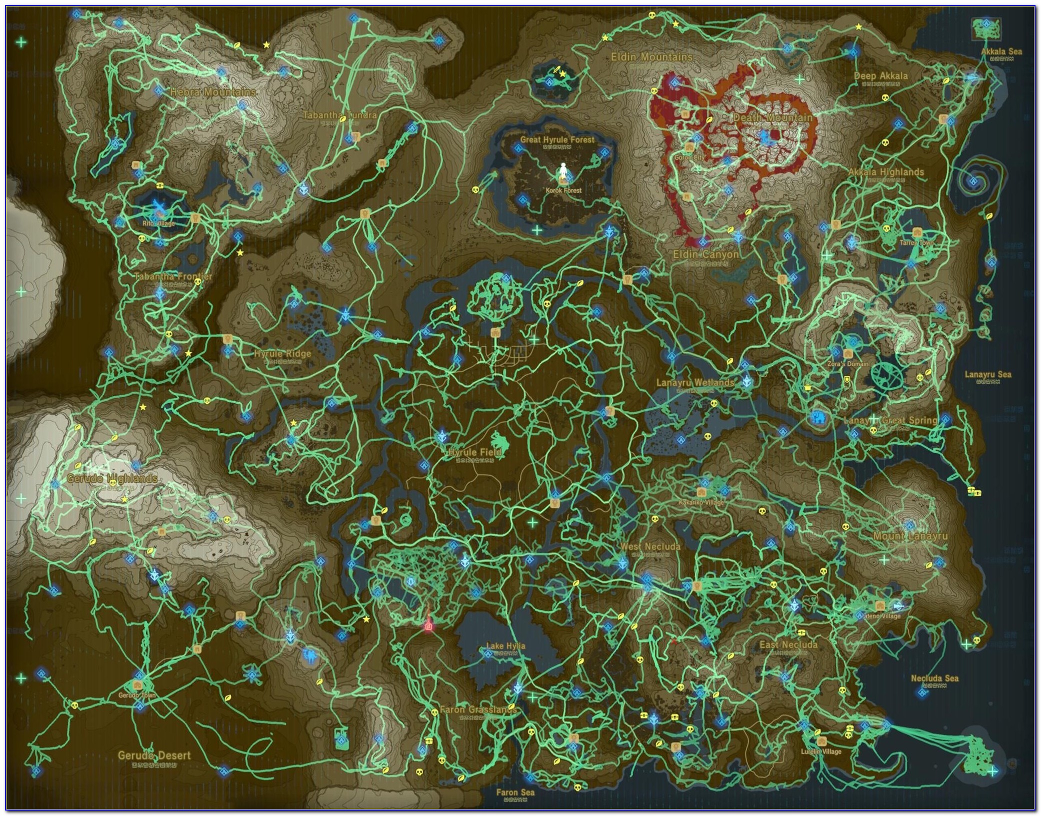 Zelda Botw Map Of All Shrines