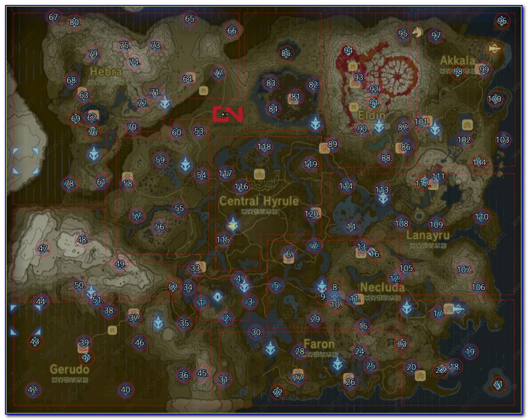 Zelda Map Botw Shrines