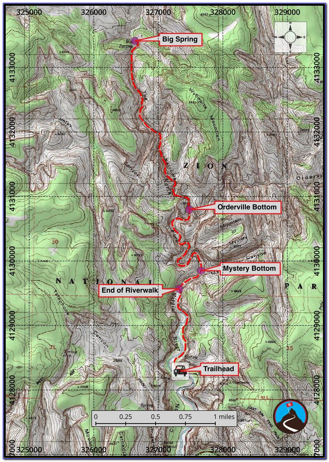 Zion Narrows Map Pdf