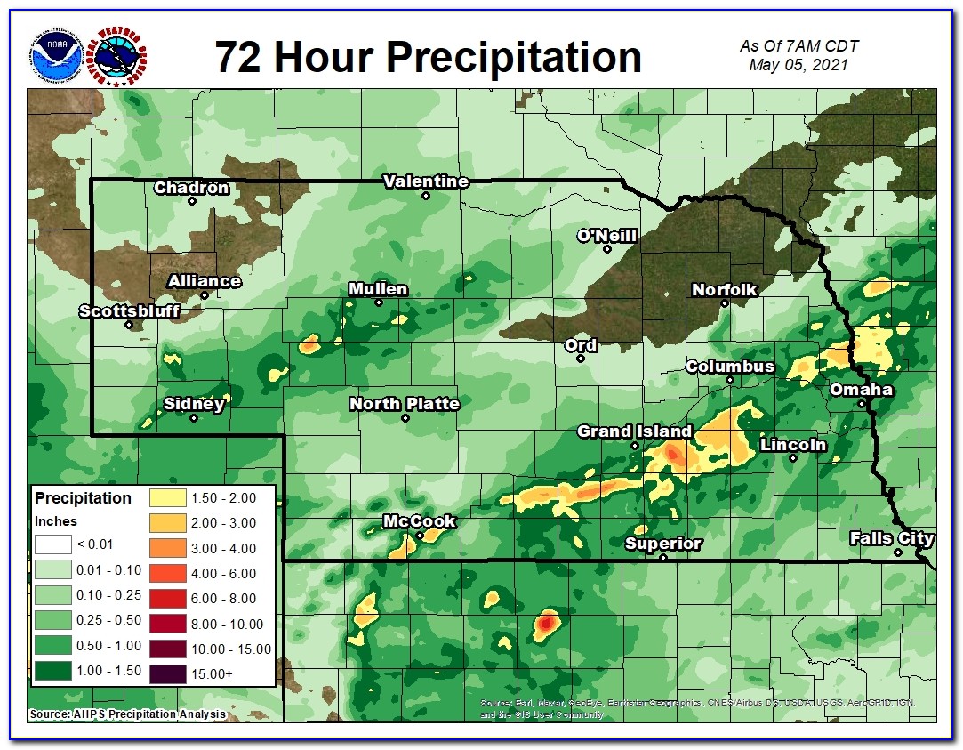 24 Hour Precipitation Map Nebraska