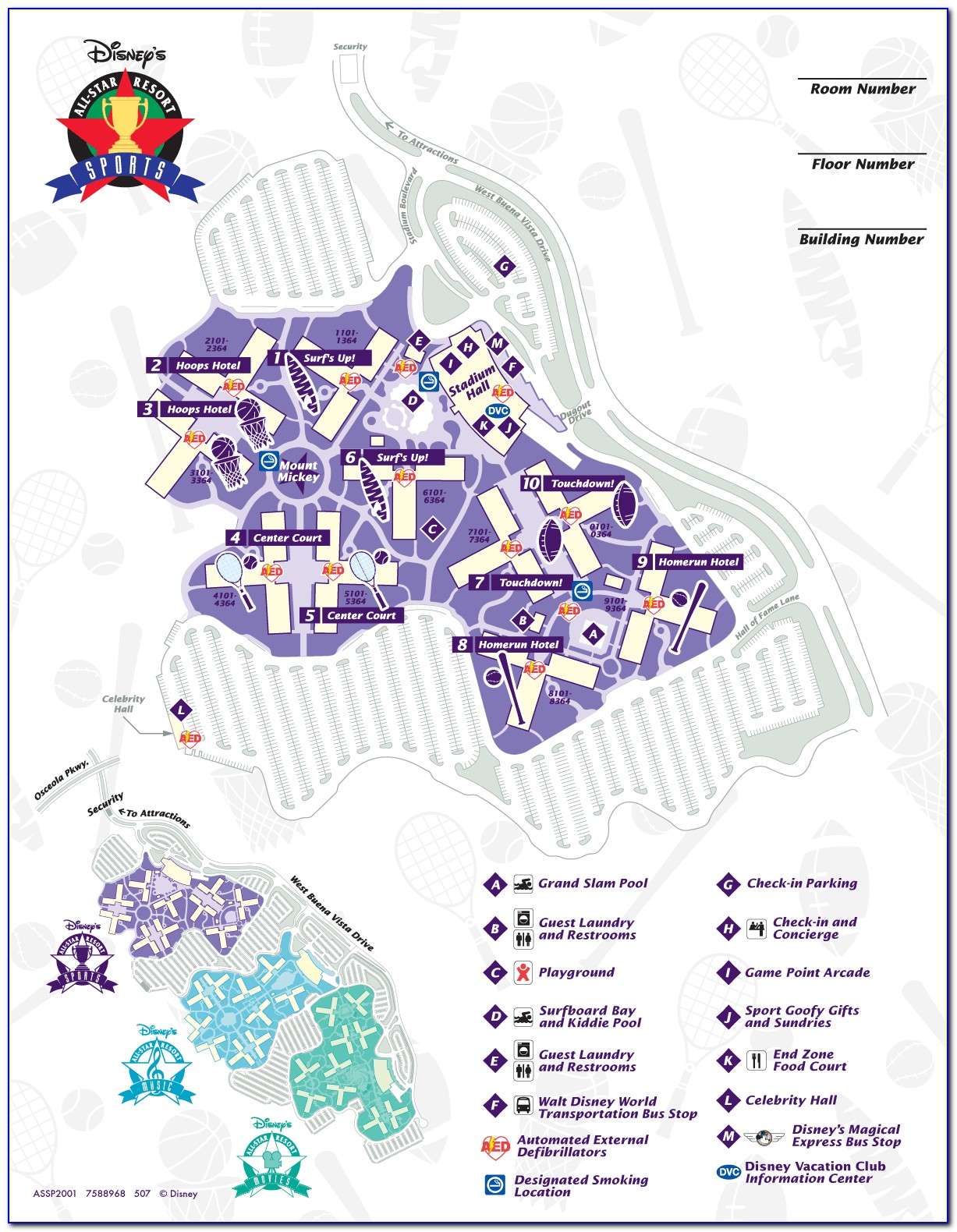 All Star Sports Resort Map Preferred Rooms