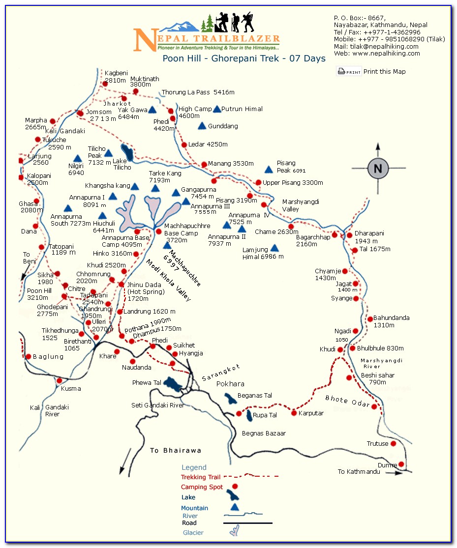 Annapurna Circuit Elevation Map
