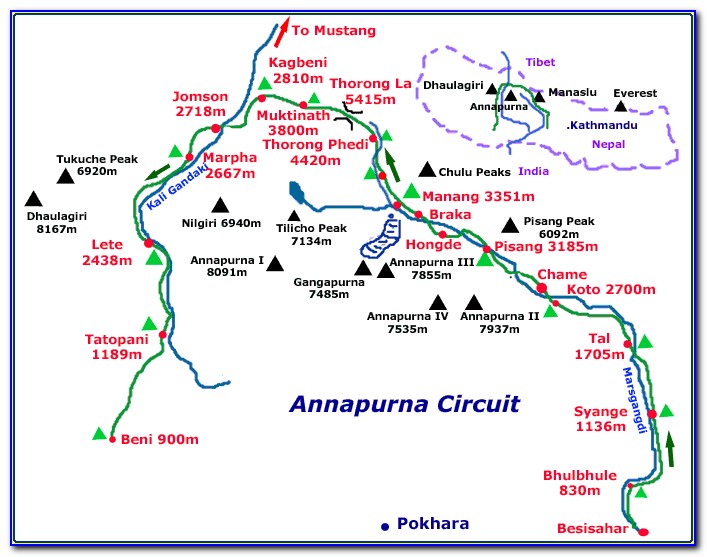 Annapurna Circuit Google Maps