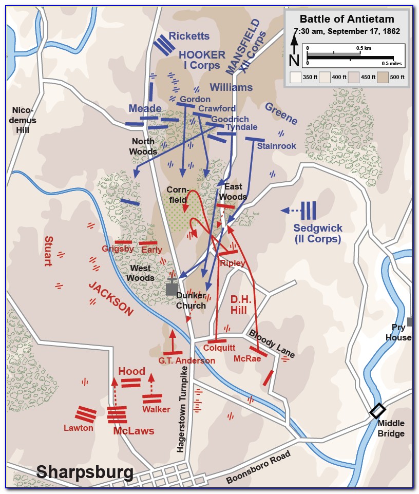 Antietam Battlefield Trail Map