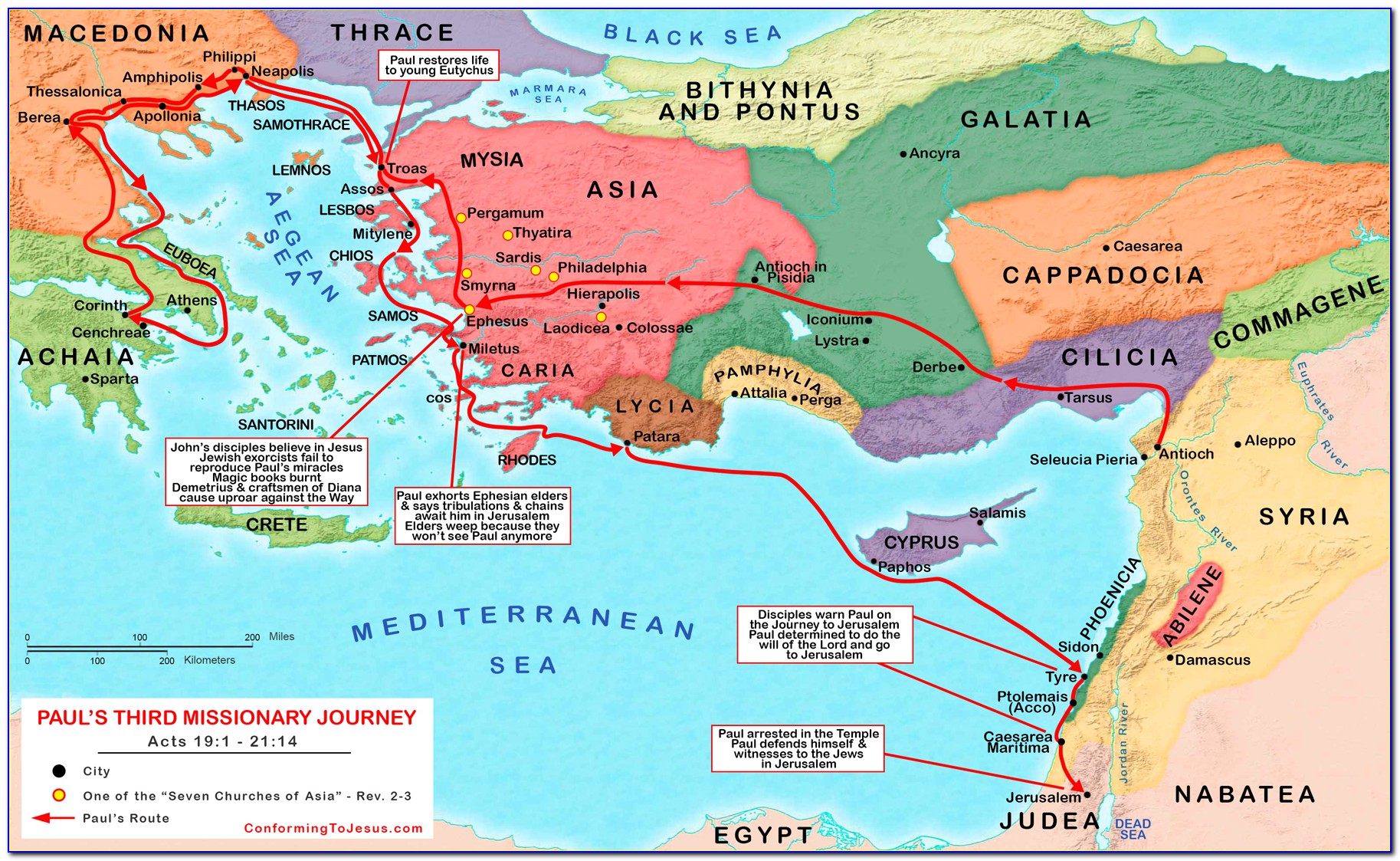 Apostle Paul's Third Missionary Journey Map