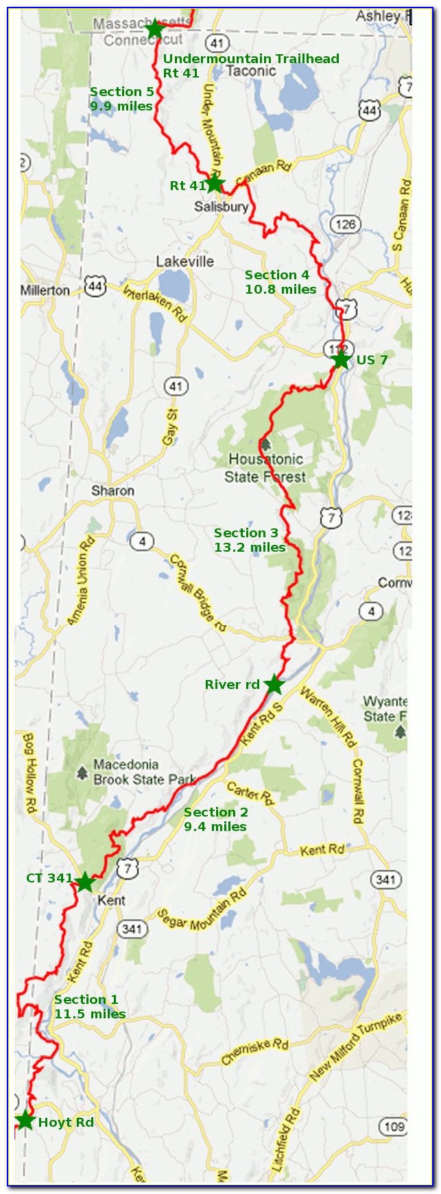 Appalachian Trail Massachusetts Map