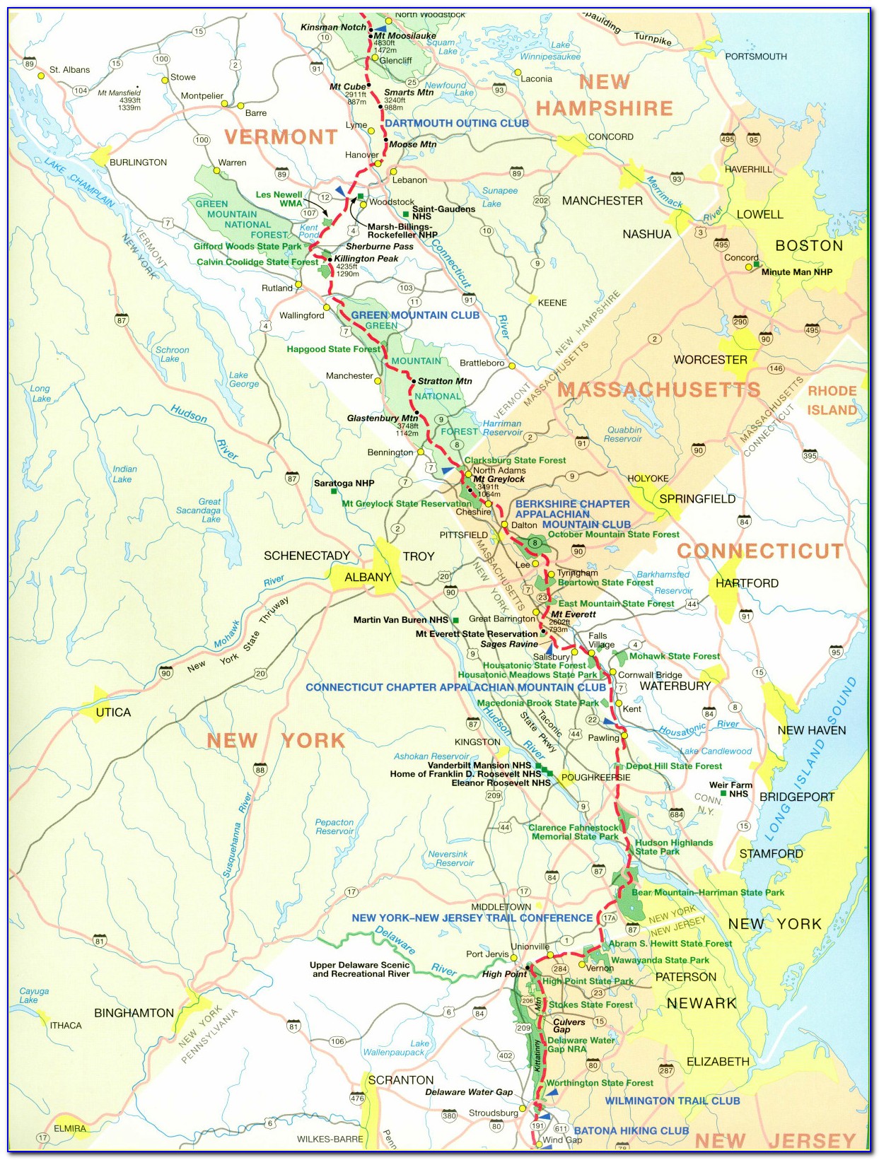 Appalachian Trail New Jersey Map