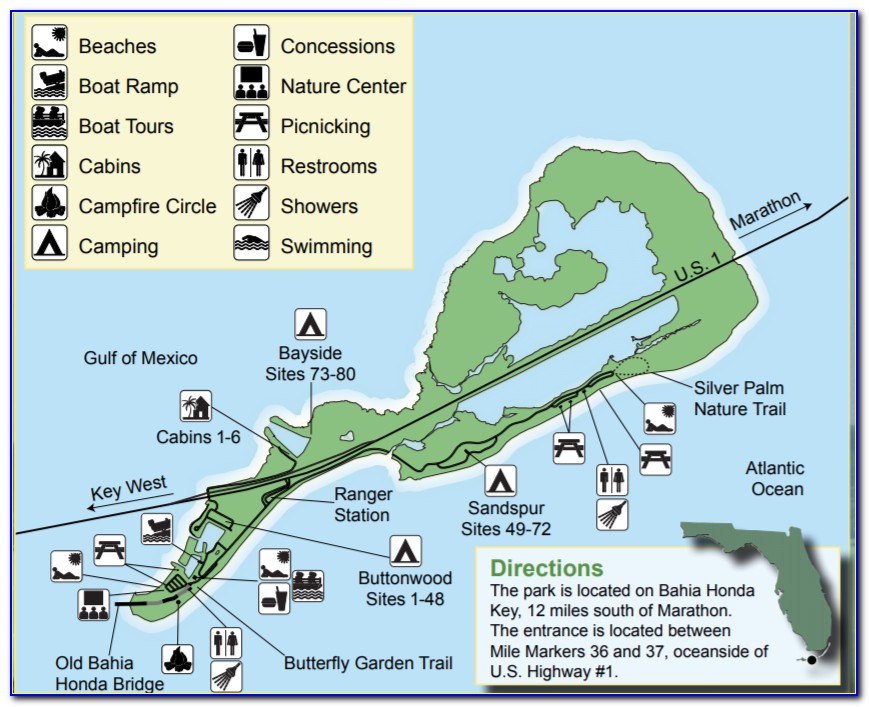 Bahia Honda State Park Site Map