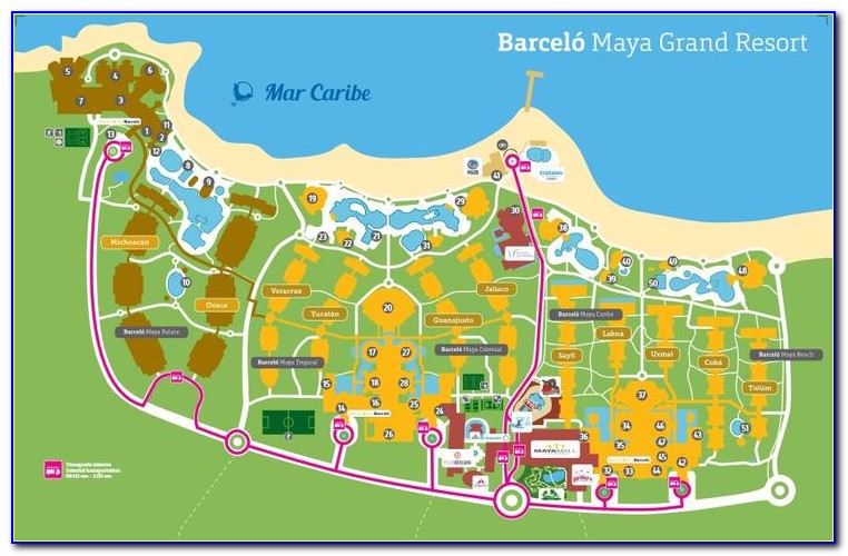 Barcelo Maya Resort Map 2019