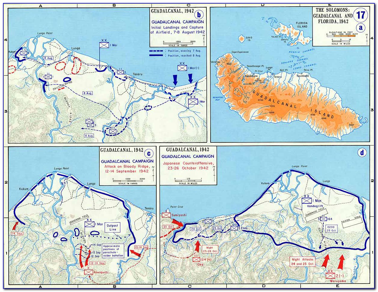 Battle Of Guadalcanal Map