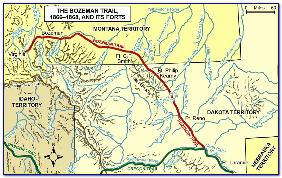 Bozeman Trail Map Wyoming