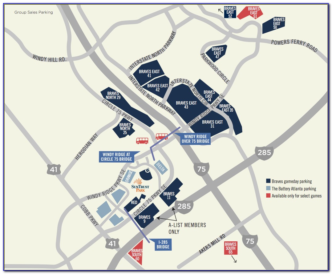 Braves Parking Lot Map 2021