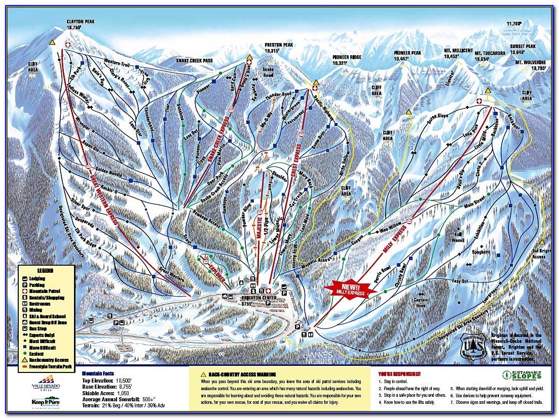 Brighton Ski Resort Run Map