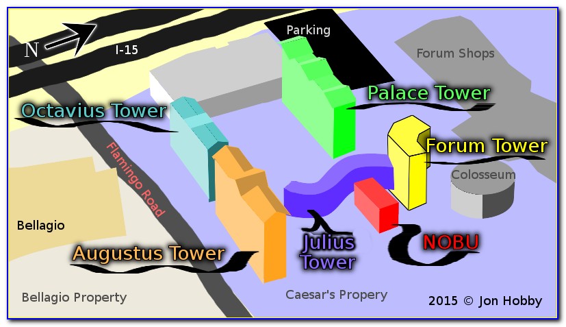 Caesars Palace Hotel Towers Map