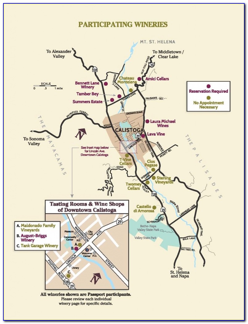 Calistoga Wineries Map