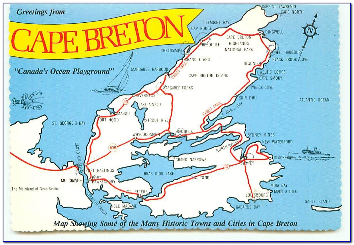 Cape Breton Island Map Canada